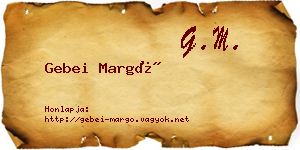 Gebei Margó névjegykártya